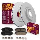 Metrix Premium Chassis Parts - Front Ceramic Disc Brake Pad Set & Vented Brake Rotor (12.60 inch) Kit Fits 2010-2011 Ford Edge, 2010 Lincoln MKX, Made in Europe